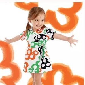 DianeVonFurstenberg X Gap pop art floral print dress. Short sleeve/tie waist. 4T